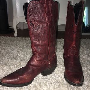 Red and black Justin Cowboy boots